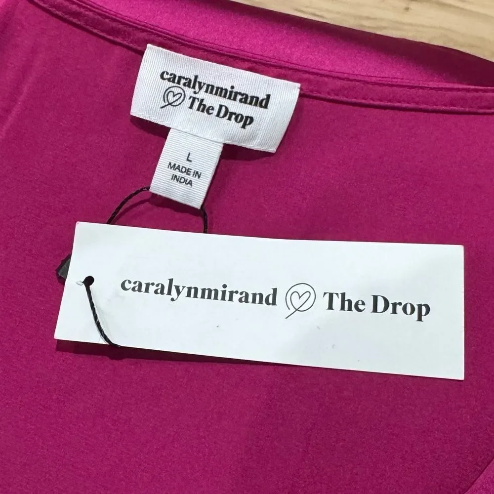 NEW The Drop Caralyn Mirand Wrap Dress Pink Women’s Large